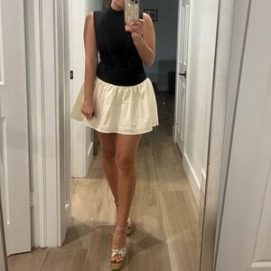 WeWoreWhat Black and Cream Mini Dress
